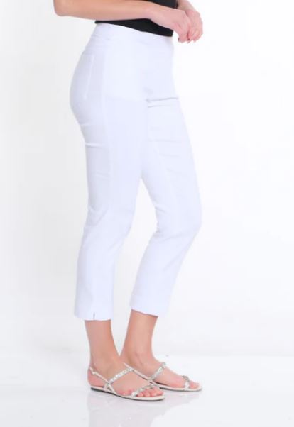 White Pull On Crop Pant