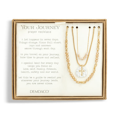 Champagne Beaded Prayer Necklace
