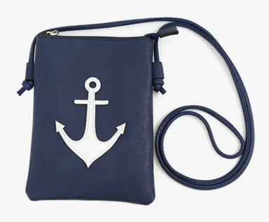 Navy With White Anchor Crossbody