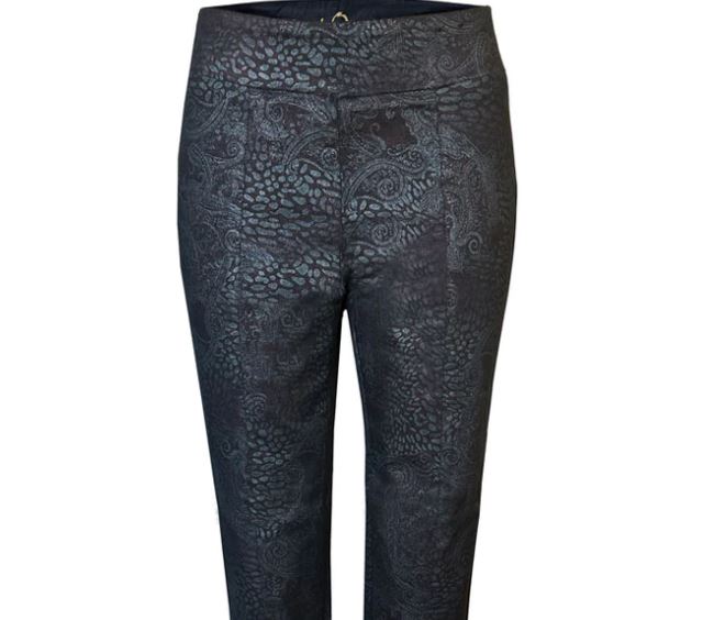 Stunning High Sheen Paisley Print Pull On Jeans