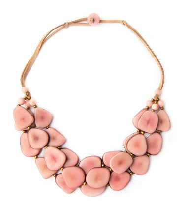 Pink Triple Strand Tagua Necklace