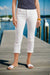 White Stretch Denim Capri