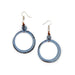 Denim Blue Tagua Ring Earrings