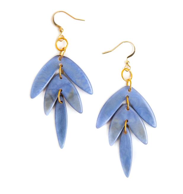 Lake Blue Trio Dangle Earrings