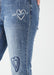 Heart Embroidered Girlfriend Ankle Jeans