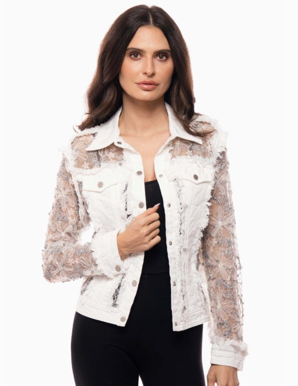 White Sparkly Denim Jacket