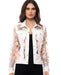 White Denim Jacket Pastel Flowers