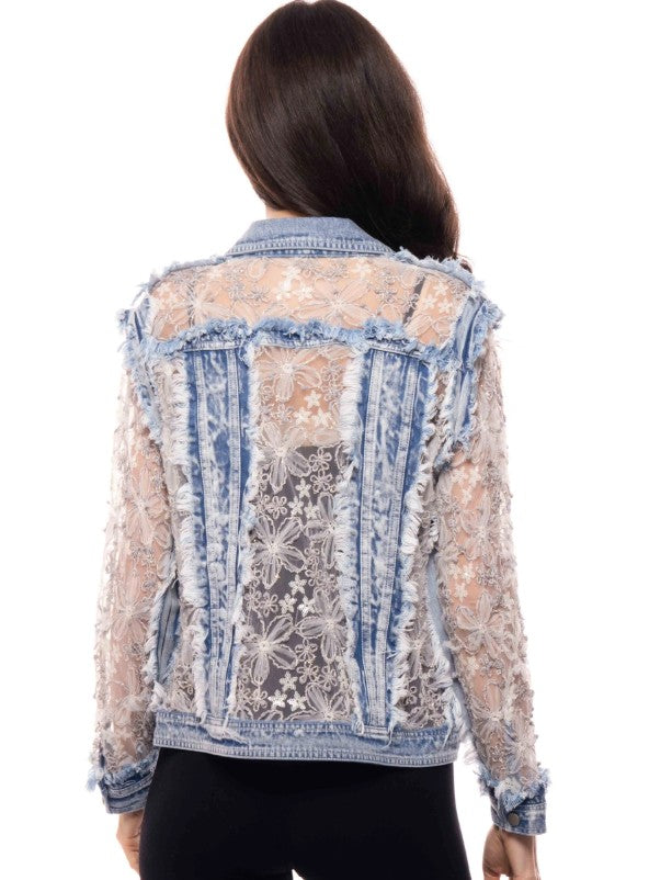 Blue Sparkly Denim Jacket