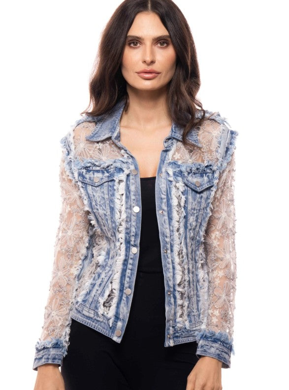 Blue Sparkly Denim Jacket