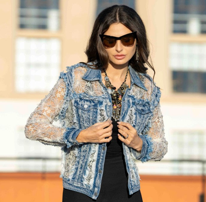 Blue Sparkly Denim Jacket