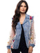 Light Blue Denim Jacket Flowers