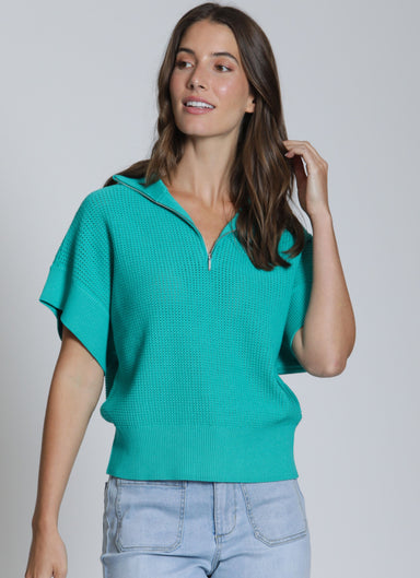 Mint Green Open Knit Sweater