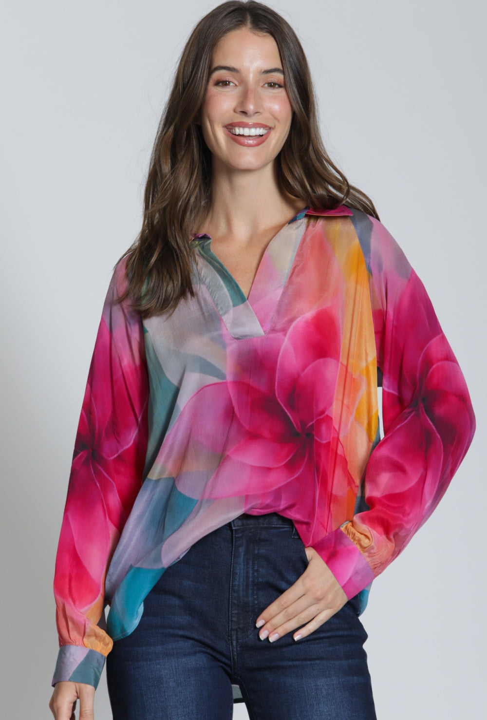 Magenta Flower Blouse