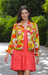 Orange, Green, Yellow Floral Denim Jacket