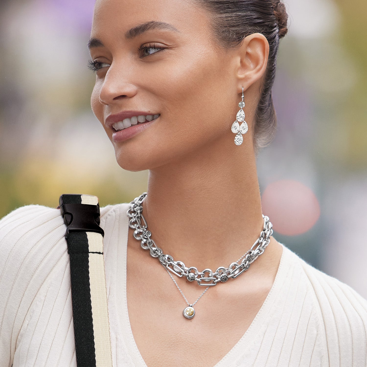 Mosaic Round Two Tone Mini Necklace