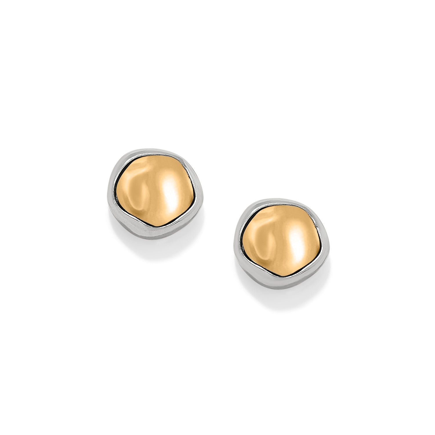 Cascade Round Two Tone Post Earrings