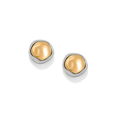 Cascade Round Two Tone Post Earrings