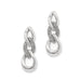 Cleo Pave Link Silver Post Drop Earrings