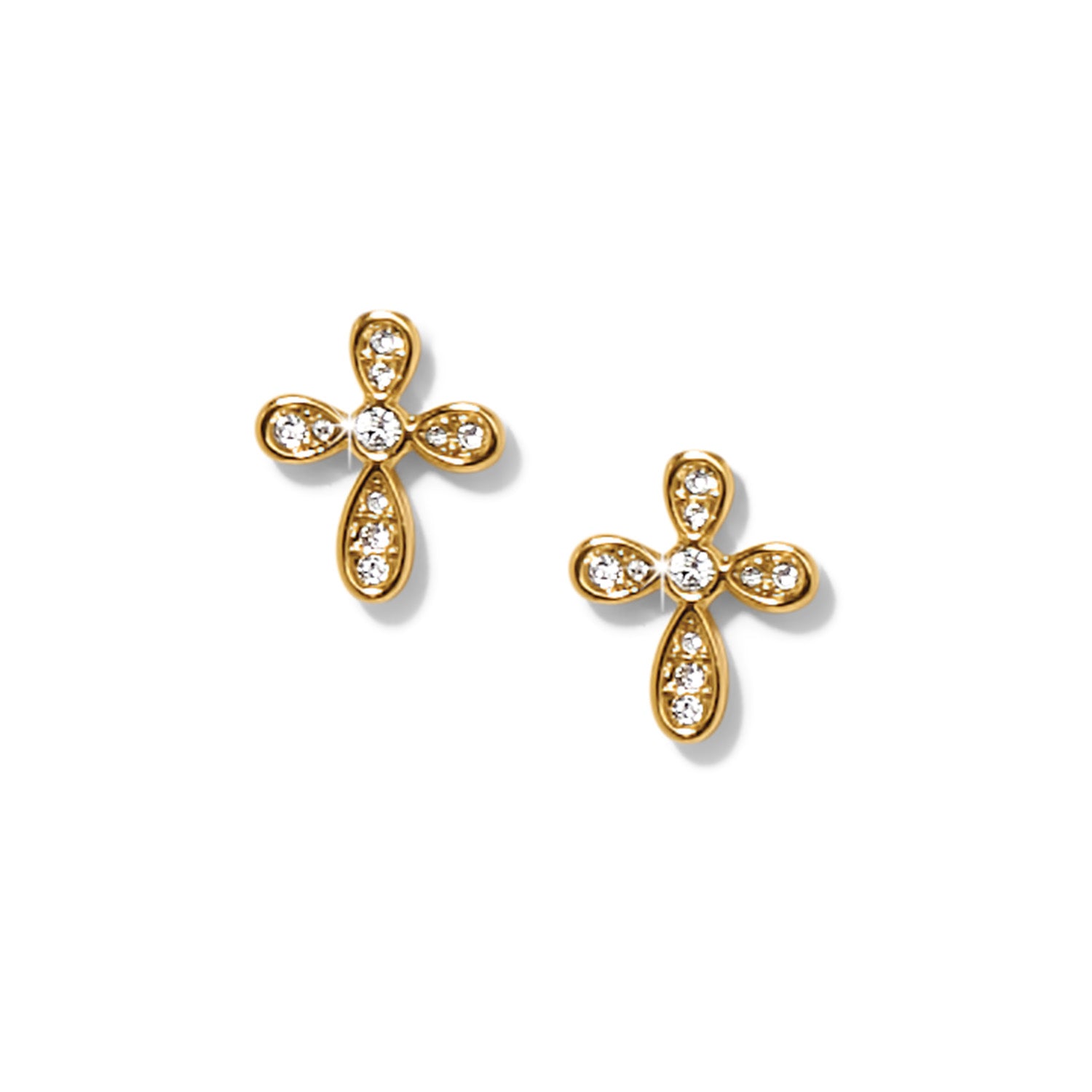 Enchanting Cross Gold Post Earrings