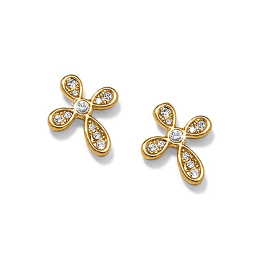 Enchanting Cross Gold Post Earrings