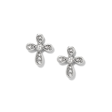 Enchanting Silver Cross Post Earrings