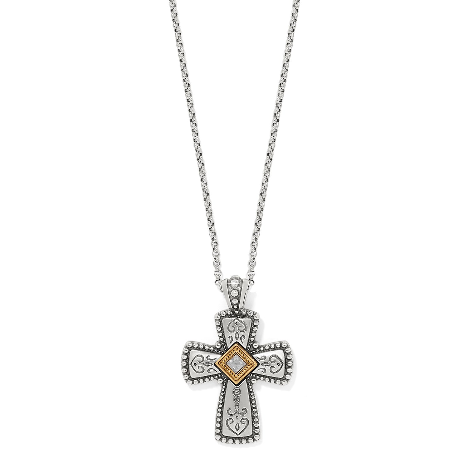 Covenant Cross Two Tone Necklace