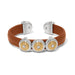Mosaic Two Tone Leather Disc Cuff Bracelet