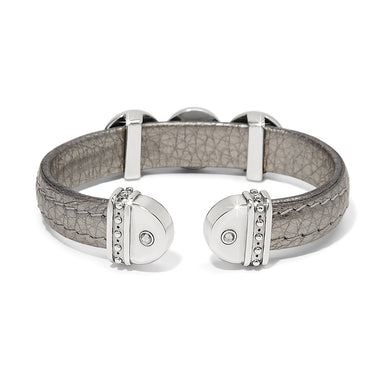 Mosaic Two Tone Leather Disc Cuff Bracelet