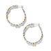 Brighton Pebble Edge Large Hoop Earrings — Silver-Gold