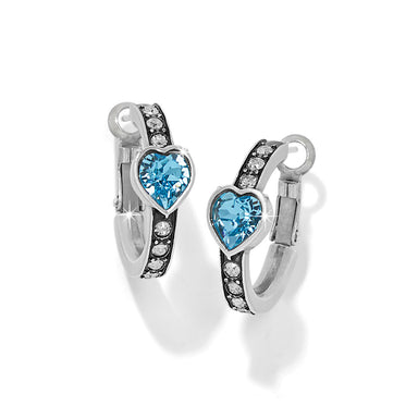 Mystery of Love Heart Aqua Hoop Earrings