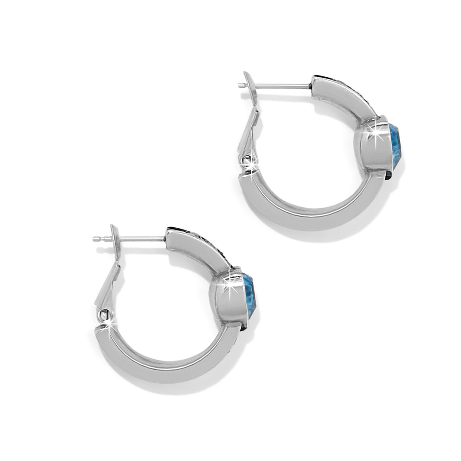 Mystery of Love Heart Aqua Hoop Earrings