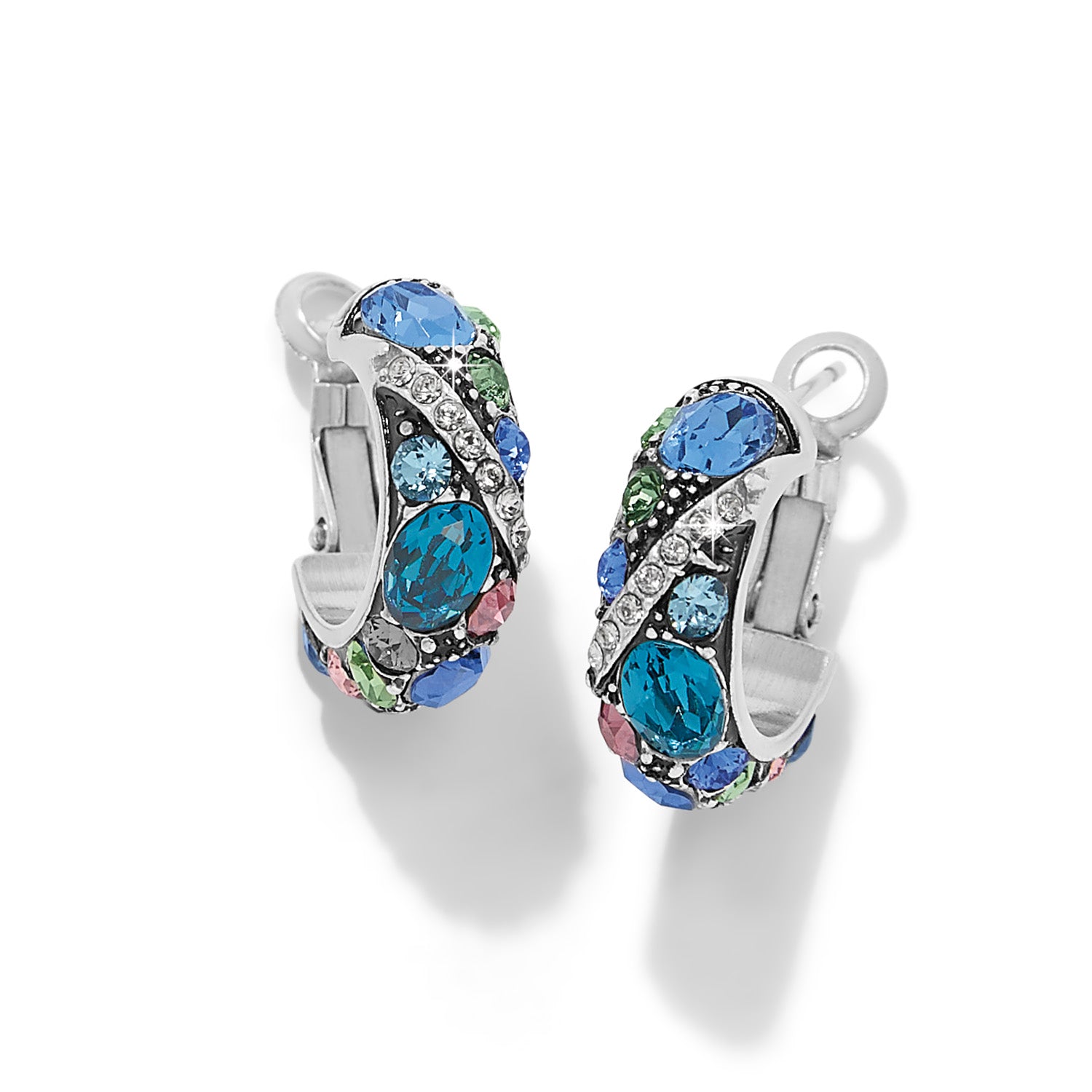 Trust Your Journey Hoop Blue Earrings