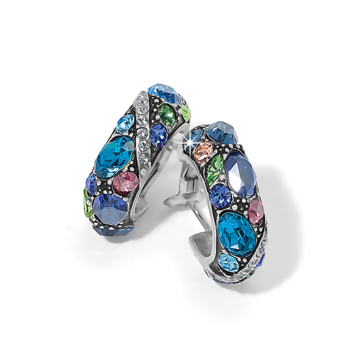 Trust Your Journey Hoop Blue Earrings