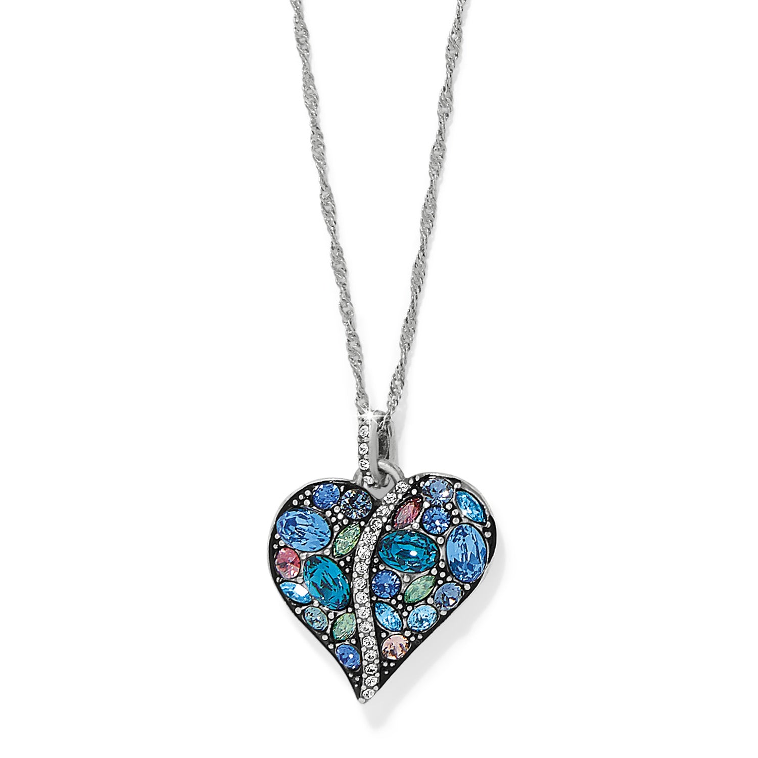Trust Your Journey Heart Necklace Blue