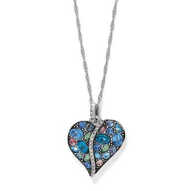 Trust Your Journey Heart Necklace Blue