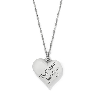 Trust Your Journey Heart Necklace Blue