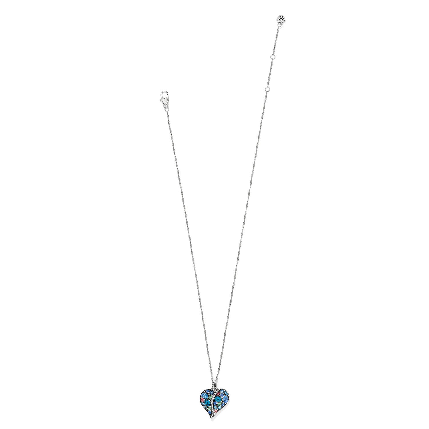 Trust Your Journey Heart Necklace Blue
