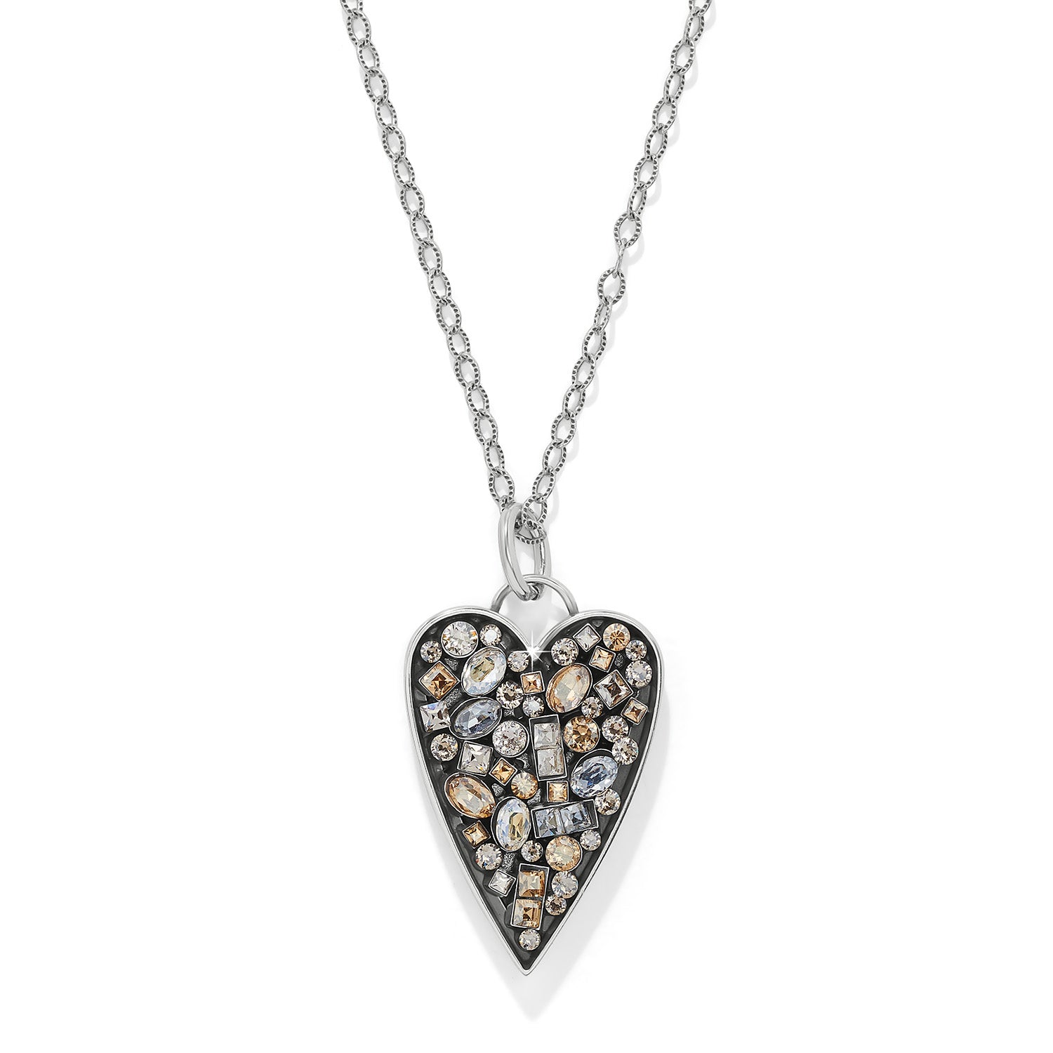 Brighton B Bright Reversible Long Pendant Necklace — Silver-Multi