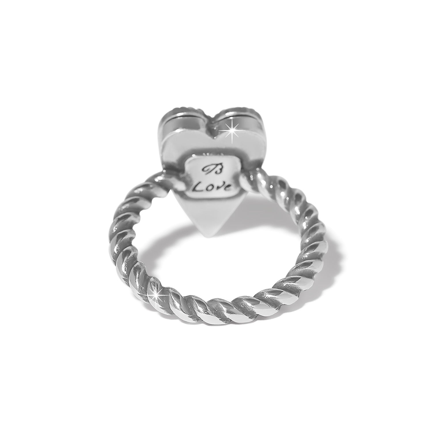 Brighton Love Messages B Love Ring — Silver-Blue