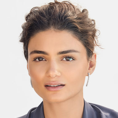 Meridian Geo Bar Silver Post Earrings