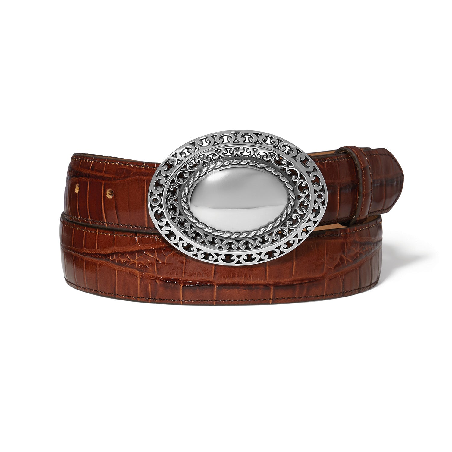 Brighton Filigree Ladies Belt — Dark Brown