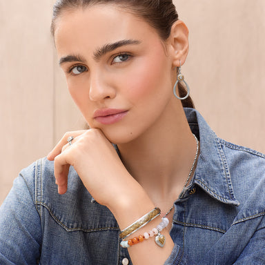 Mosaic Two Tone Heart Beaded Bracelet