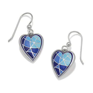 Brighton Colormix Heart Blues French Wire Earrings — Silver-Blues