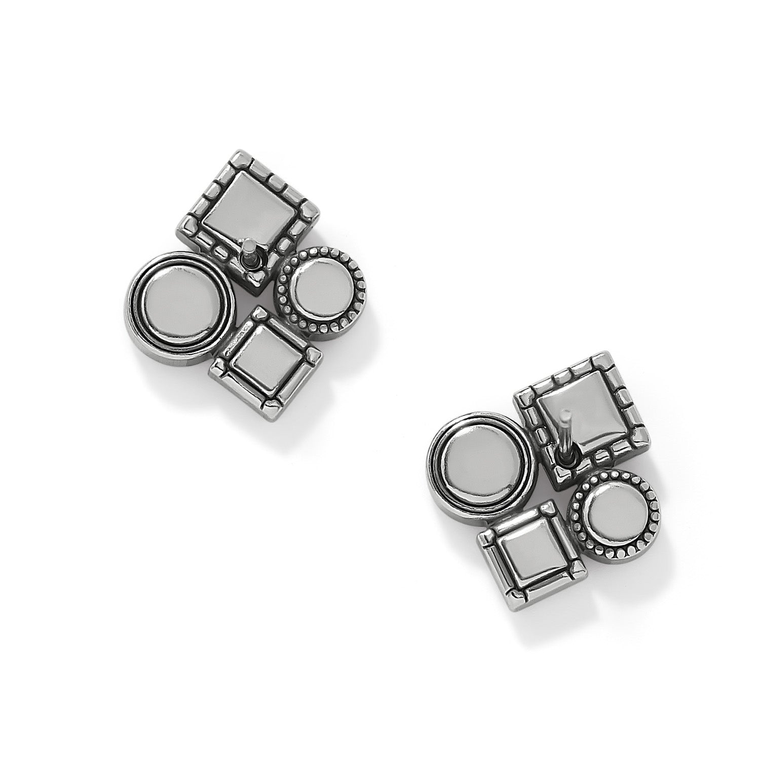 Brighton Halo Nova Cluster Post Earrings: Silver-Multi