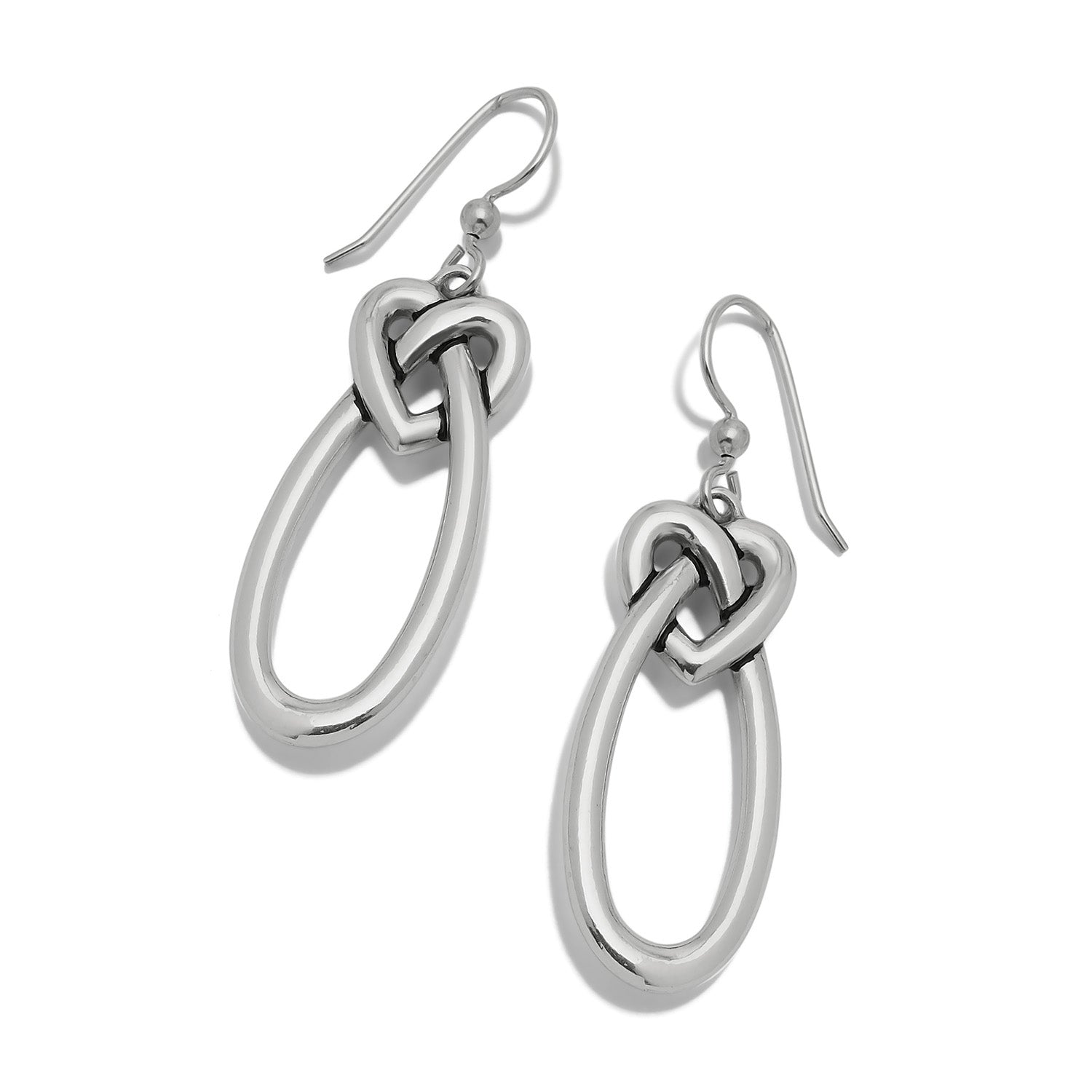 Brighton Interlok Linked Hearts French Wire Earrings — Silver