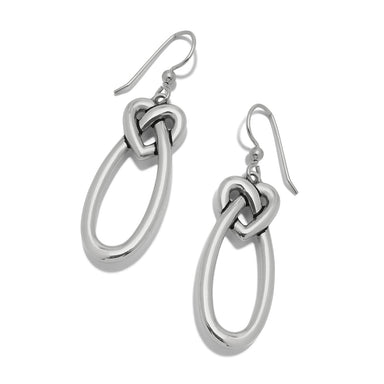 Brighton Interlok Linked Hearts French Wire Earrings — Silver