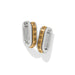 Mosaic Two Tone Hinged Hoop Earrings