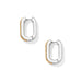 Mosaic Two Tone Hinged Hoop Earrings