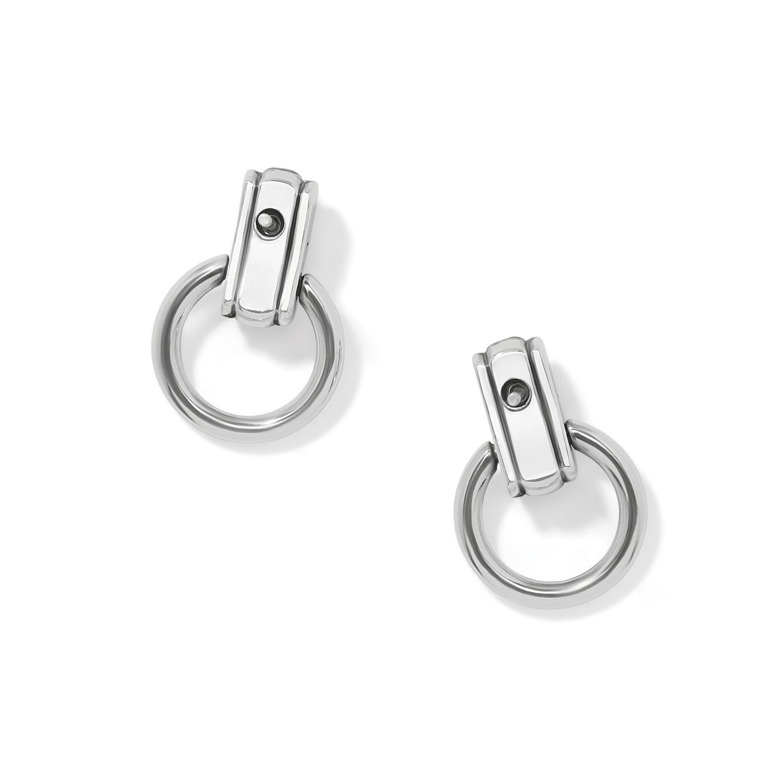 Brighton Mosaic Two Tone Mini Post Drop Earrings — Silver-Gold
