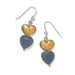 Brighton One Heart Duo Heart French Wire Earrings — Gold-Blue